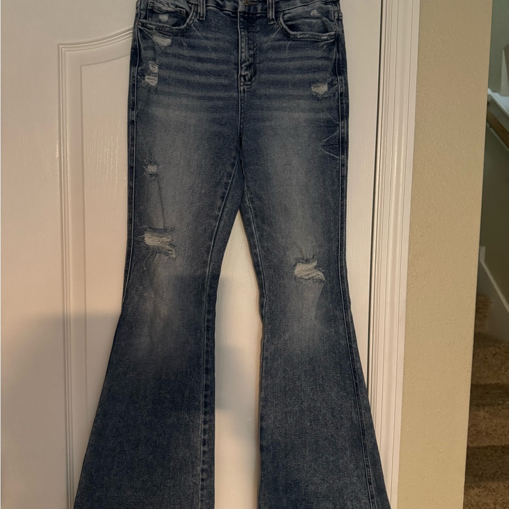 Flying Monkey Blue Flare Wide Leg Jeans
